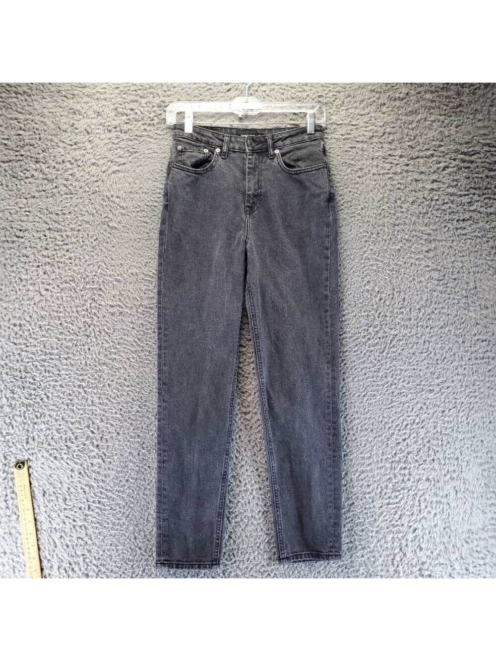 Frank And Oak Jeans Womens 26 Gray Tapered Stretch Denim Straight *Read*